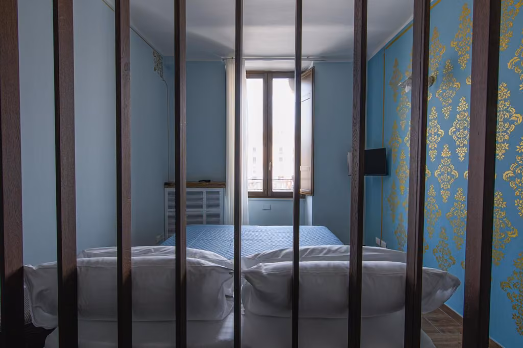 Camera da letto con letto matrimoniale del B&B Piazza del Mercato